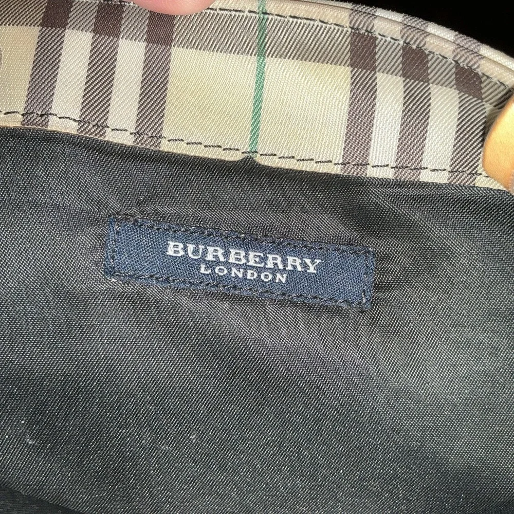 Burberry London Nylon Tote Bag Nova Check Beige Shopper‎ Minimalist Brown Green